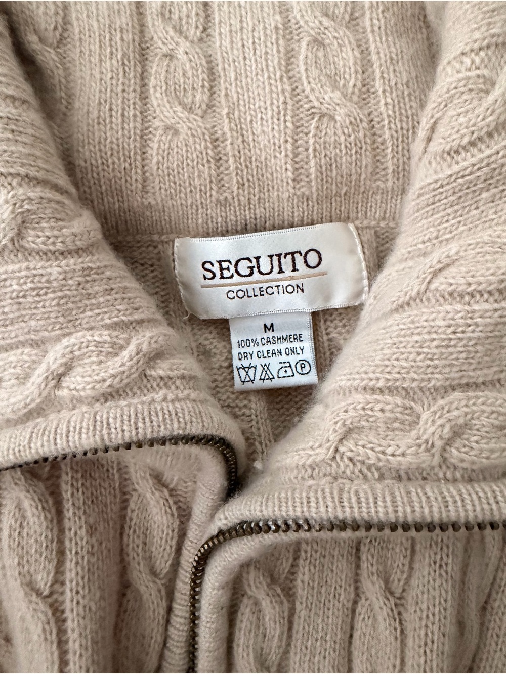 cashmere cable knit zip-up jacket - Picture 2 of 4